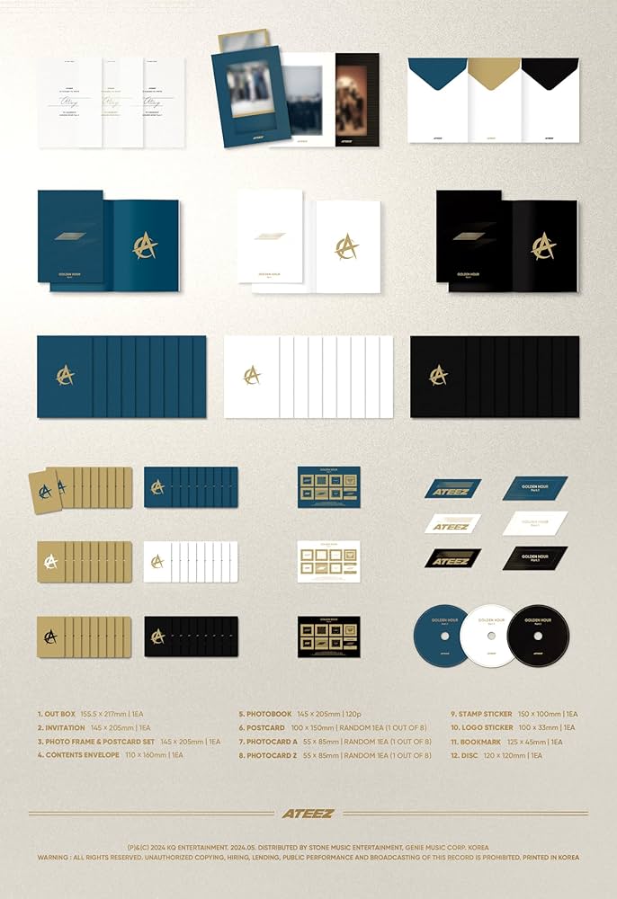 ATEEZ GOLDEN HOUR 未使用シリアル7枚 ATEEZ - 10th Mini Album [GOLDEN HOUR : Part.1] (Platform VER